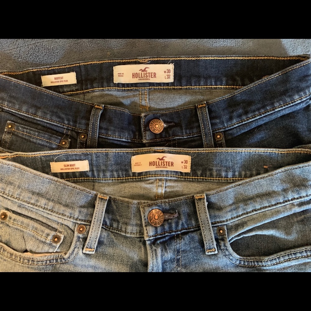 2 pairs Hollister Bootcut Jeans Sz 30x32 Like New!